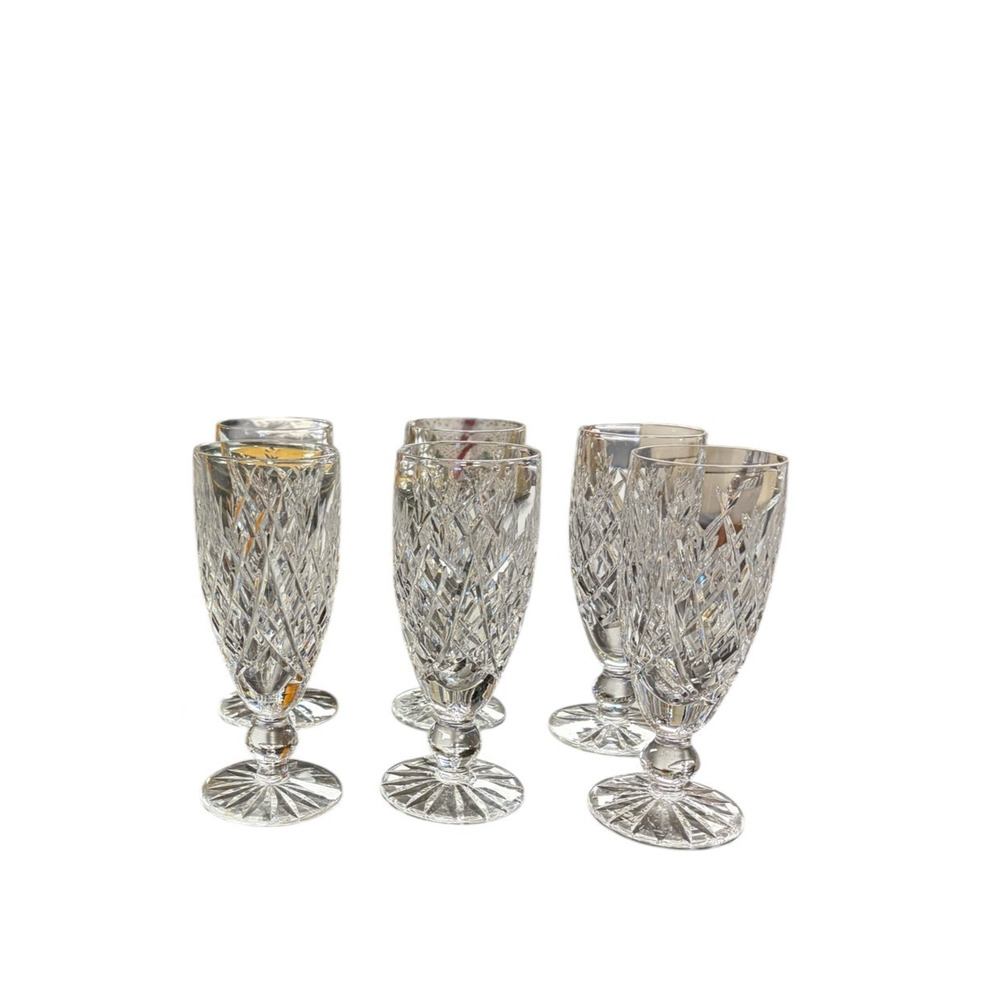 Waterford Crystal Ireland DONEGAL 6" Champagne Flute Goblets Set of 8